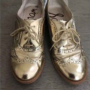 Sam Edelman Metallic Gold Brogues